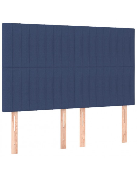 Giroletto a Molle con Materasso Blu 140x200 cm in Tessuto