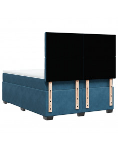 Giroletto a Molle con Materasso Blu 140x200 cm in Velluto