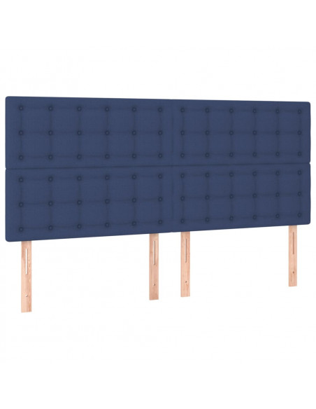 Giroletto a Molle con Materasso Blu 160x200 cm in Tessuto