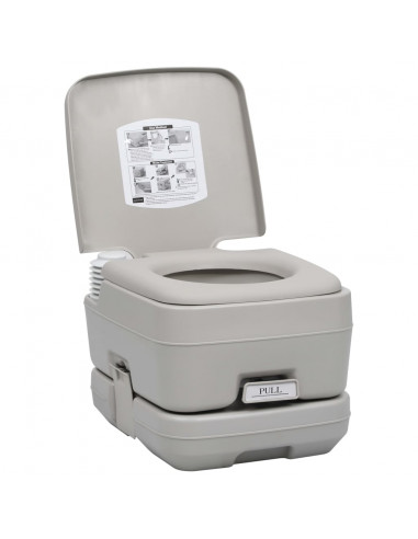 WC Portatile per Campeggio Grigio 10+10 L