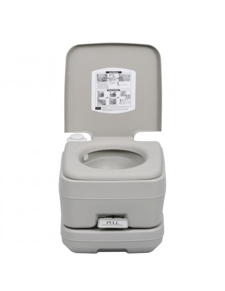 WC Portatile per Campeggio Grigio 10+10 L