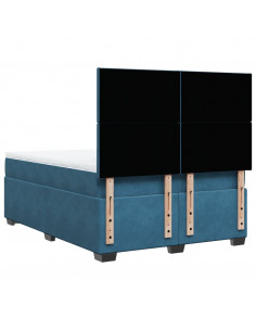 Giroletto a Molle con Materasso Blu 160x200 cm in Velluto