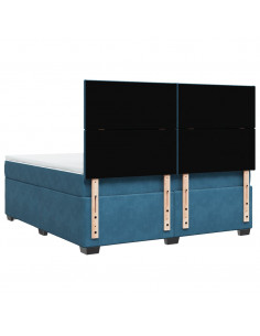 Giroletto a Molle con Materasso Blu 180x200 cm in Velluto