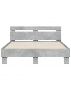 Giroletto con Testiera e LED Grigio Cemento 120x190 cm 2