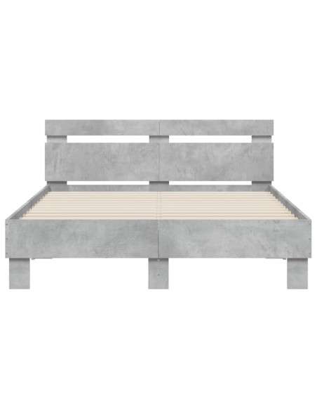 Giroletto con Testiera e LED Grigio Cemento 120x190 cm