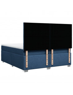 Giroletto a Molle con Materasso Blu 200x200 cm in Tessuto