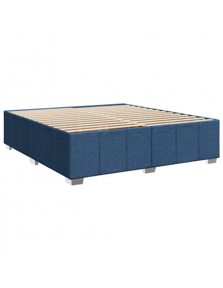 Giroletto a Molle con Materasso Blu 200x200 cm in Tessuto
