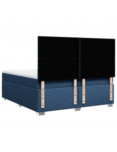 Giroletto a Molle con Materasso Blu 200x200 cm in Tessuto