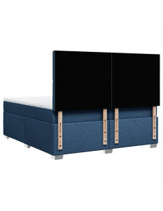 Giroletto a Molle con Materasso Blu 200x200 cm in Tessuto