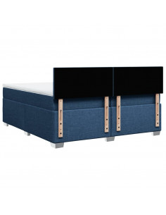 Giroletto a Molle con Materasso Blu 200x200 cm in Tessuto