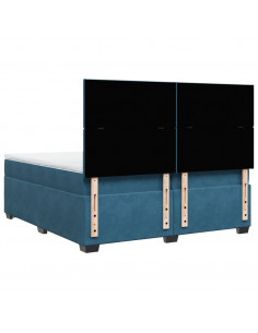 Giroletto a Molle con Materasso Blu 200x200 cm in Velluto