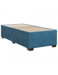 Giroletto a Molle con Materasso Blu 80x200 cm in Velluto