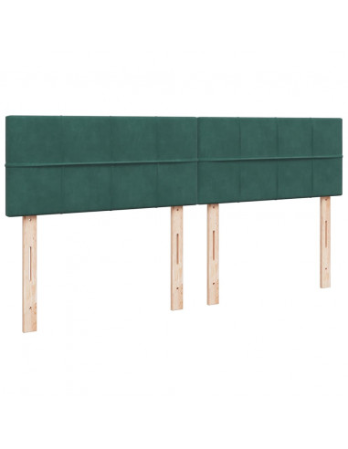 Giroletto a Molle con Materasso Verde Scuro 200x200 cm Velluto