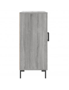 Credenza Grigio Sonoma 90x34x80 cm in Legno Multistrato 2