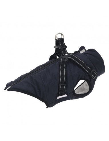 Cappotto Cani Imbracatura Impermeabile Riflettente Blu Navy S