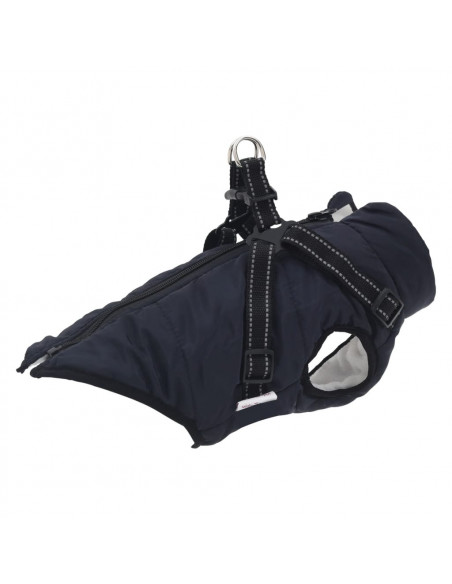 Cappotto Cani Imbracatura Impermeabile Riflettente Blu Navy XL