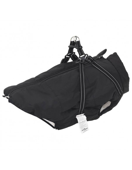 Cappotto Cani con Imbracatura Impermeabile Riflettente Nero 4XL