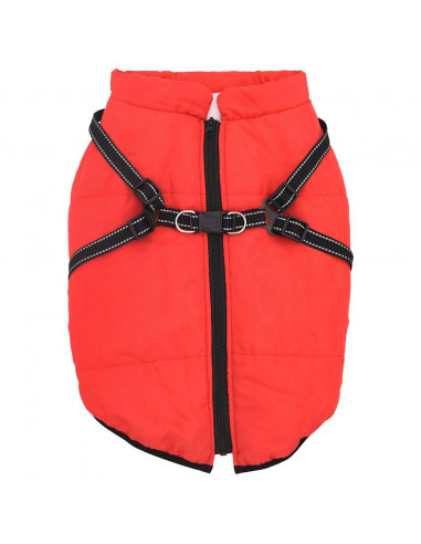 Cappotto Cani Imbracatura Impermeabile Riflettente Rosso 6XL