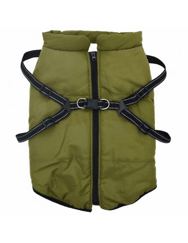 Cappotto Cani Imbracatura Impermeabile Riflettente Verde 3XL