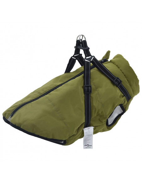 Cappotto Cani Imbracatura Impermeabile Riflettente Verde 4XL