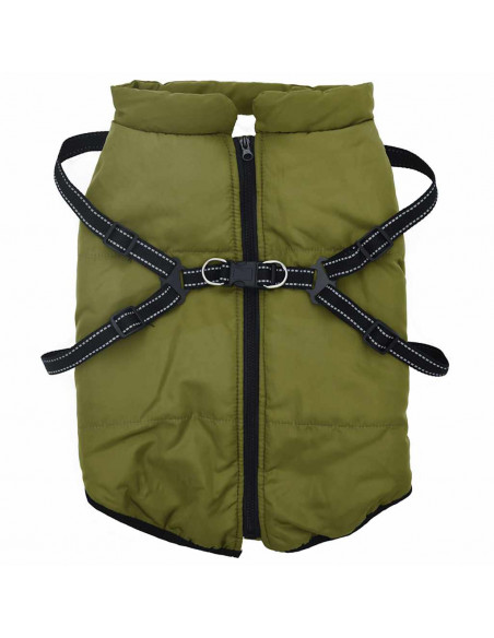 Cappotto Cani Imbracatura Impermeabile Riflettente Verde 6XL
