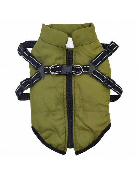 Cappotto Cani Imbracatura Impermeabile Riflettente Verde L
