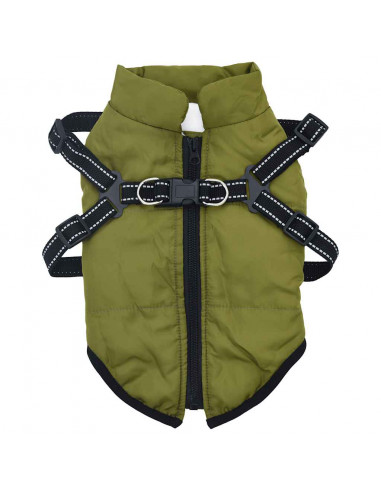 Cappotto Cani Imbracatura Impermeabile Riflettente Verde S