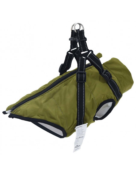Cappotto Cani Imbracatura Impermeabile Riflettente Verde XL
