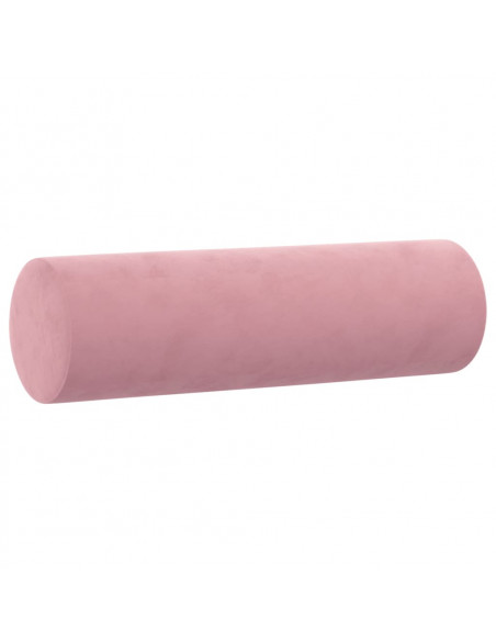 Divano a 3 Posti con Cuscini Rosa 180 cm in Velluto
