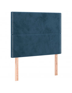 Giroletto a Molle con Materasso Blu Scuro 90x190 cm in Velluto