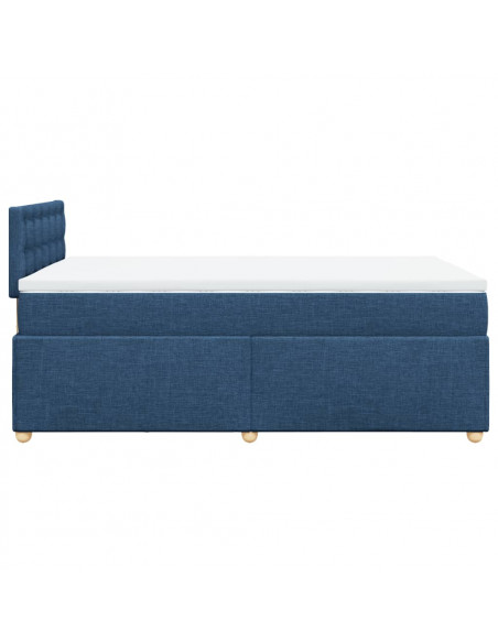 Giroletto a Molle con Materasso Blu 120x200 cm in Tessuto