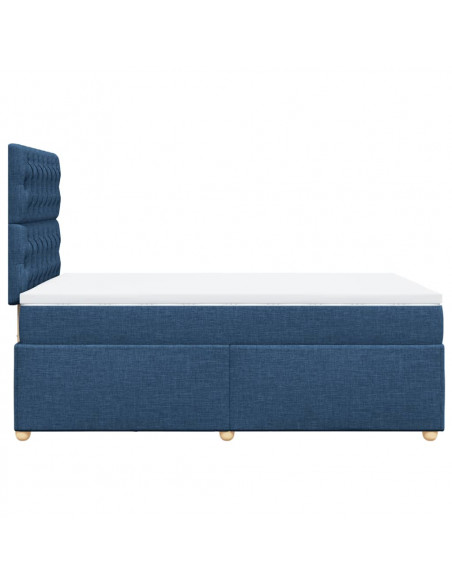 Giroletto a Molle con Materasso Blu 120x200 cm in Tessuto