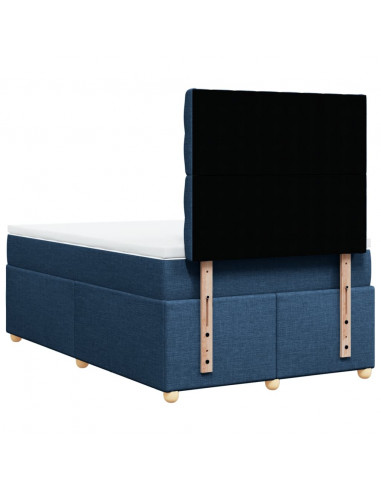 Giroletto a Molle con Materasso Blu 120x200 cm in Tessuto