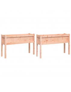 Fioriere da Giardino 2 pz con Gambe Legno Massello di Douglas 2