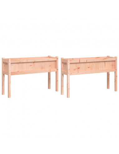 Fioriere da Giardino 2 pz con Gambe Legno Massello di Douglas