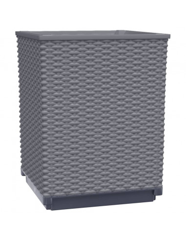 Fioriere 4 pz Grigio Scuro 30x30x37 cm in Polipropilene