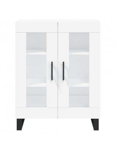 Credenza Bianca 69,5x34x180 cm in Legno Multistrato