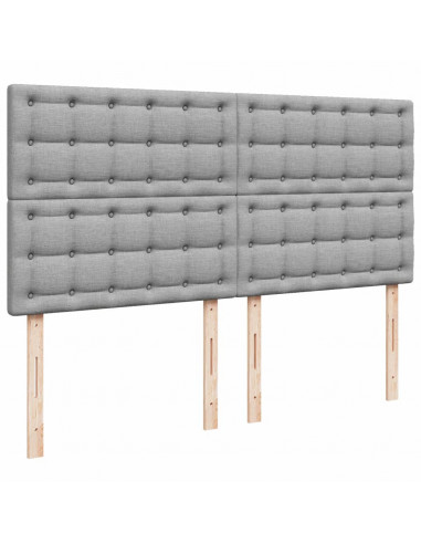 Giroletto a Molle con Materasso Grigio Chiaro180x200 cm Tessuto