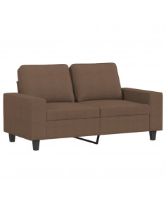 Divano a 2 Posti Marrone 120 cm in Tessuto 2