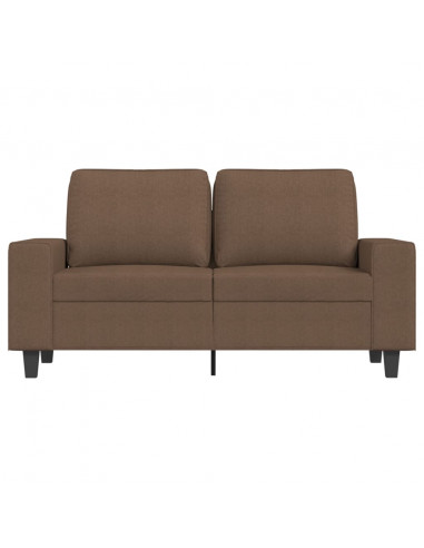 Divano a 2 Posti Marrone 120 cm in Tessuto
