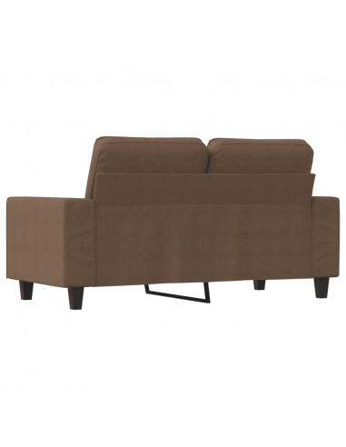 Divano a 2 Posti Marrone 120 cm in Tessuto