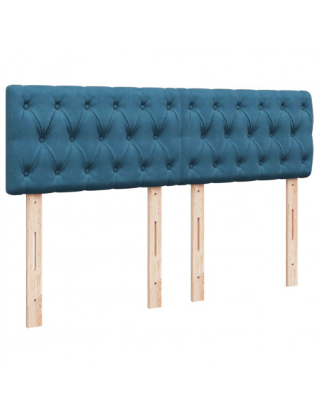 Giroletto a Molle con Materasso Blu 140x200 cm in Velluto