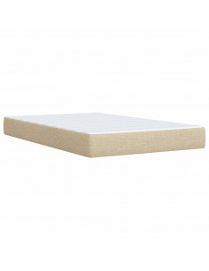 Giroletto a Molle con Materasso Crema 120x190 cm in Tessuto