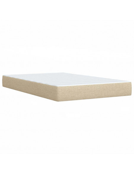 Giroletto a Molle con Materasso Crema 120x200 cm in Tessuto