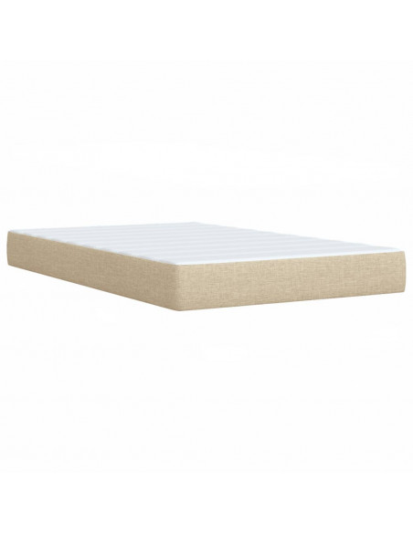 Giroletto a Molle con Materasso Crema 120x200 cm in Tessuto