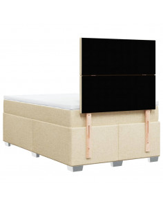 Giroletto a Molle con Materasso Crema 120x200 cm in Tessuto