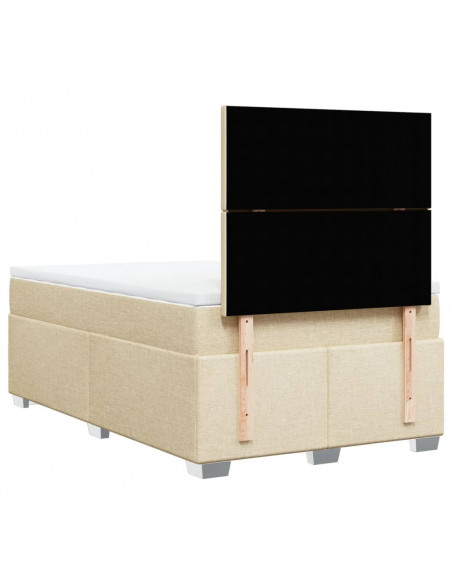 Giroletto a Molle con Materasso Crema 120x200 cm in Tessuto