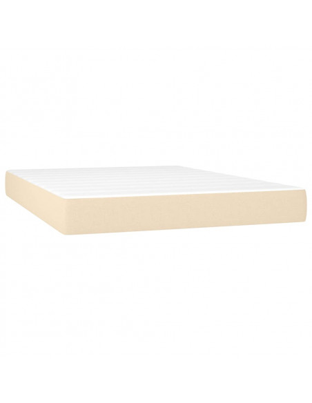 Giroletto a Molle con Materasso Crema 140x19 cm in Tessuto