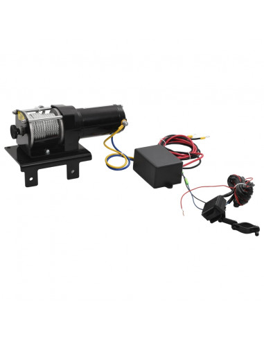 Verricello Elettrico 12 V 1360 kg Piastra Rullo Telecomando