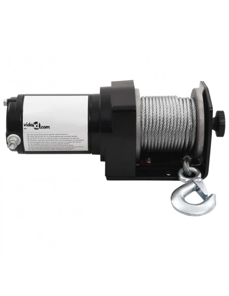 Verricello Elettrico 12 V 1360 kg Piastra Rullo Telecomando